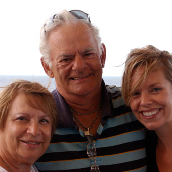 Cara and her dad, Ed, and Ed&rsquo;s partner Judy